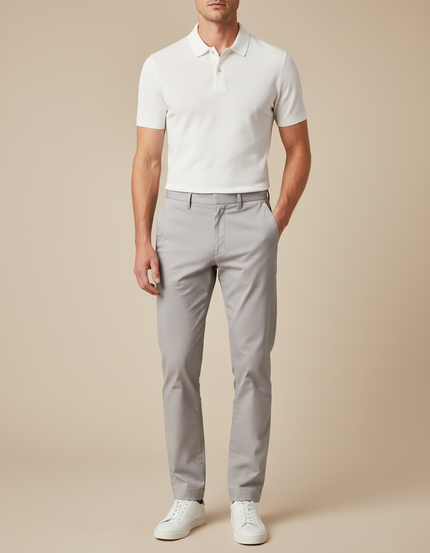 Pantalon Chino Homme Gris Clair - Gabardine