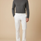 Pantalon Chino Blanc Coton Coupe Droite Décontracté Élégant Homme