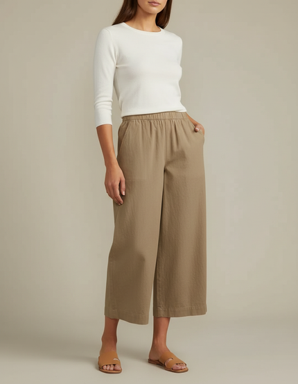 Pantalon Chino Olive Femme - Kaki Gabardine