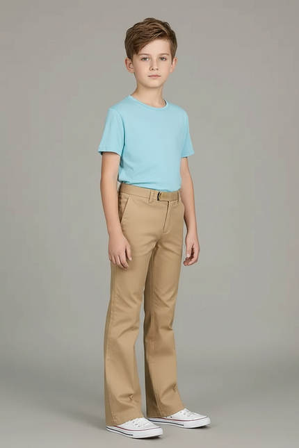 Pantalon Chino Beige Droit Coton Enfant Basique