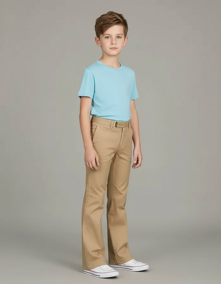 Pantalon Chino Beige Droit Coton Enfant Basique