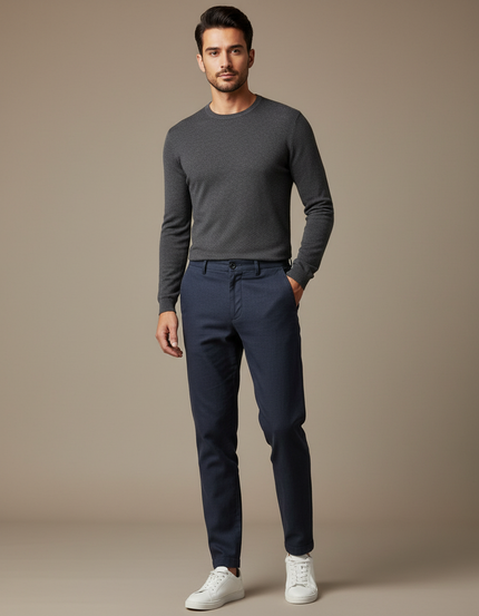 Pantalon Chino Bleu Fonce - Marine Gabardine