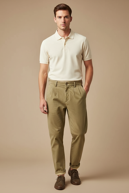 Pantalon Chino Kaki - Coton