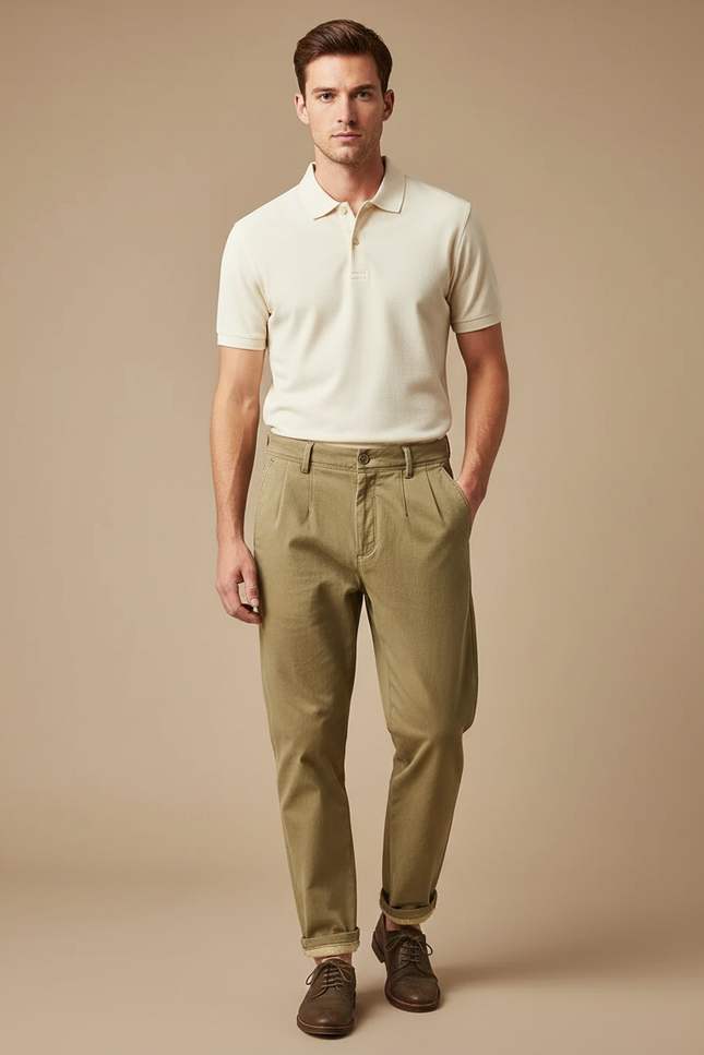 Pantalon Chino Kaki - Coton