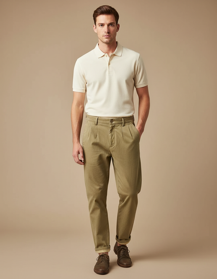 Pantalon Chino Kaki - Coton