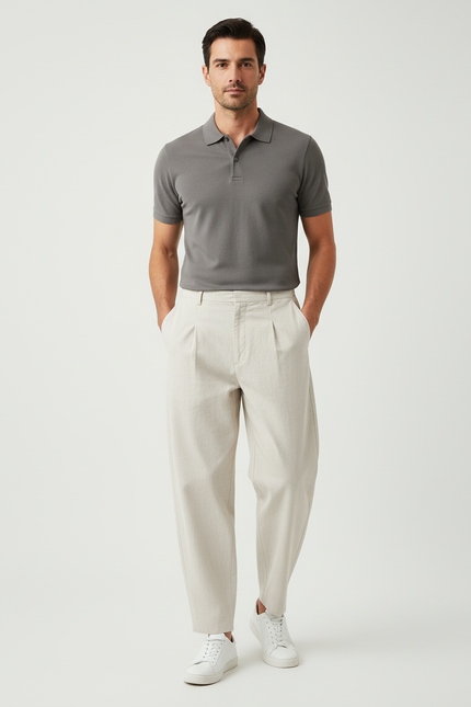 Pantalon Chino Oversize - Beige Lin