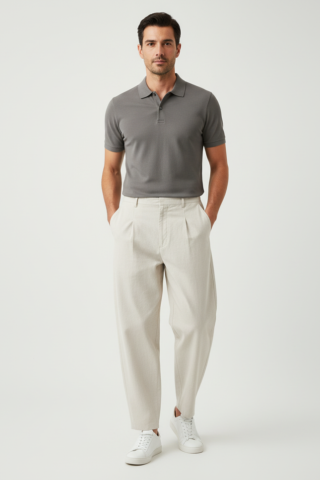 Pantalon Chino Oversize - Beige Lin