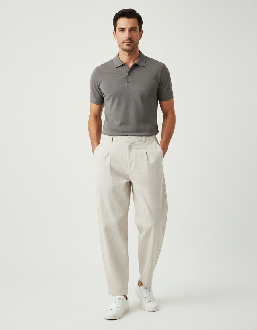 Pantalon Chino Oversize - Beige Lin