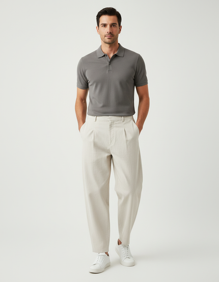 Pantalon Chino Oversize - Beige Lin