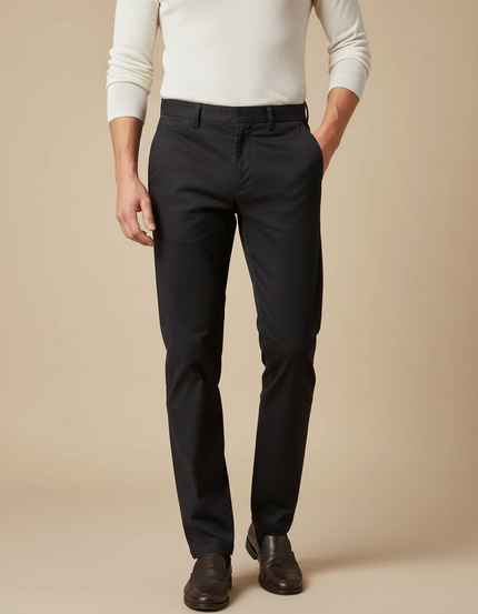 Pantalon Chino Noir Slim Classique Confortable Homme - Coton