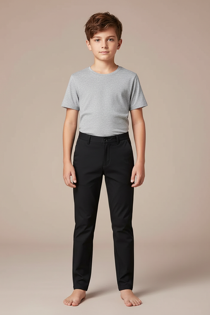 Pantalon Chino Noir Slim Stretch Enfant - Gabardine