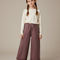Pantalon Chino Ample Fille Coton Rouge Décontracté - Bordeaux