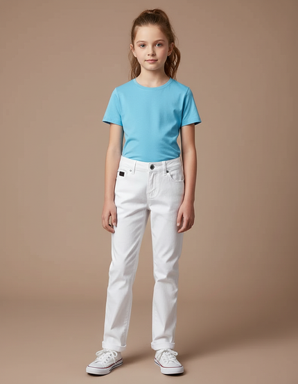 Pantalon Chino Blanc Droit Coton Enfant