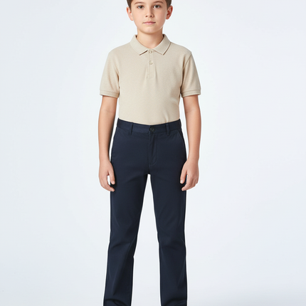Pantalon Chino Bleu Marine Coupe Droite Enfant - Gabardine