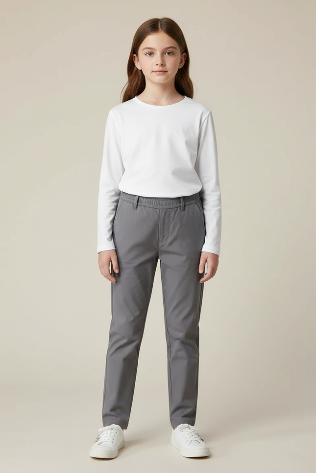 Pantalon Chino Gris Slim Coton Enfant Décontracté