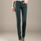 Pantalon Chino Vert Foncé Stretch Coupe Skinny Femme - Coton