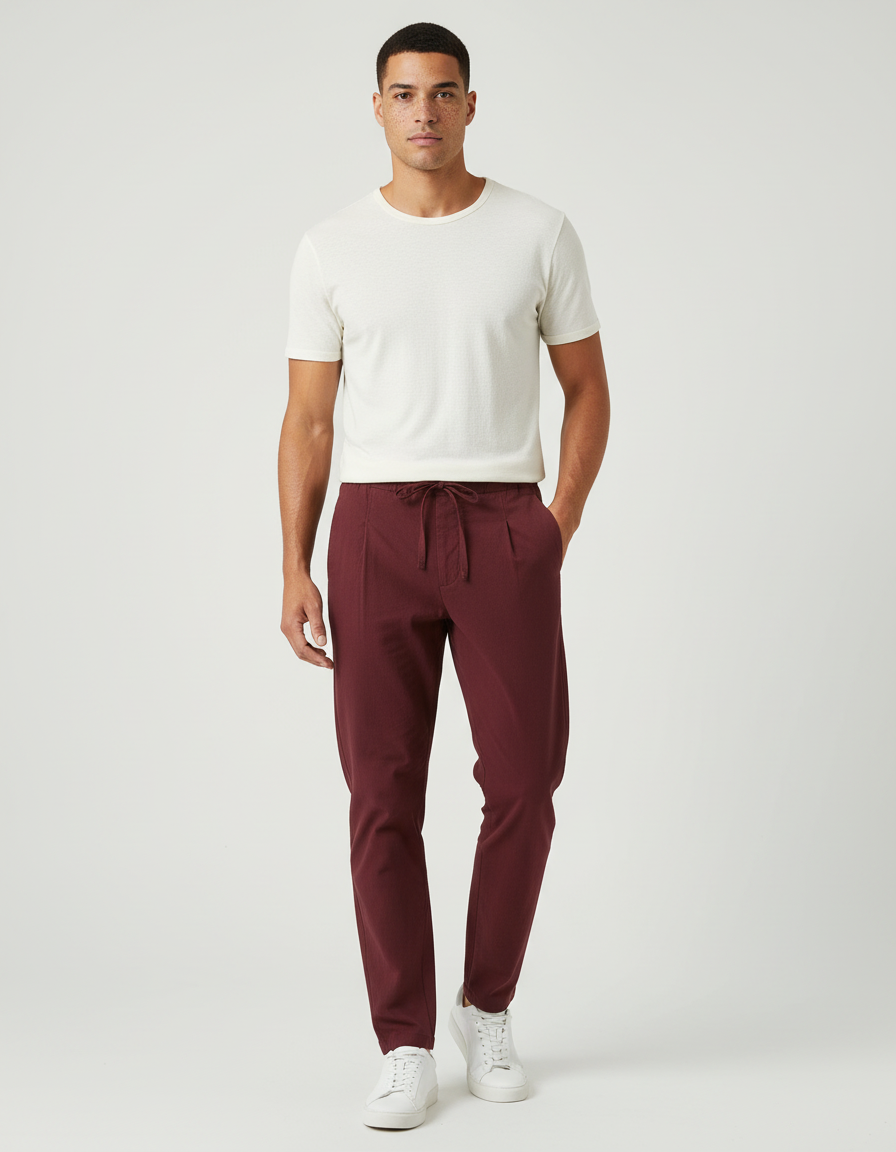 Pantalon Chino Bordeaux - Coton