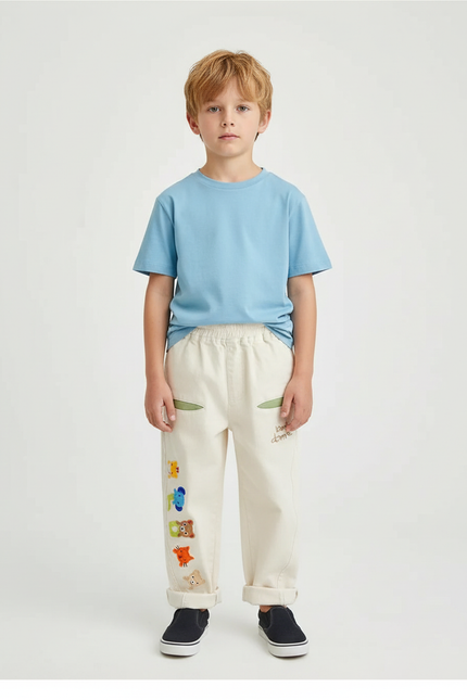 Pantalon Chino Beige Bebe Garcon - Coton