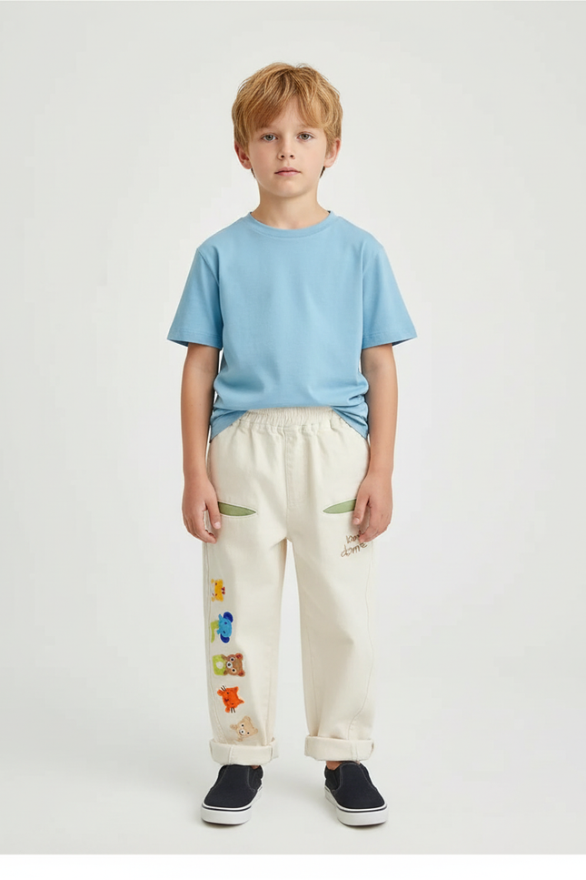Pantalon Chino Beige Bebe Garcon - Coton
