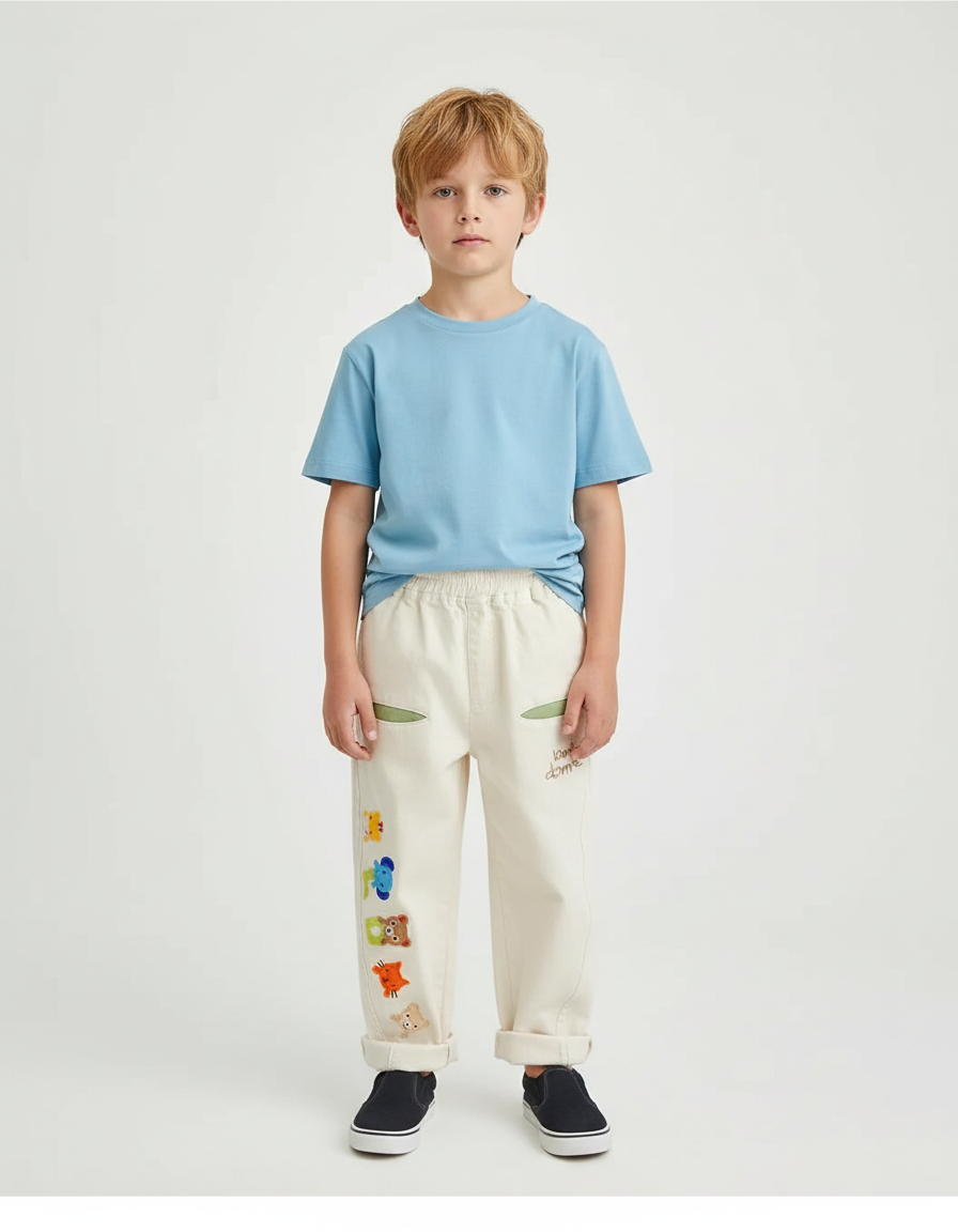 Pantalon Chino Beige Bebe Garcon - Coton