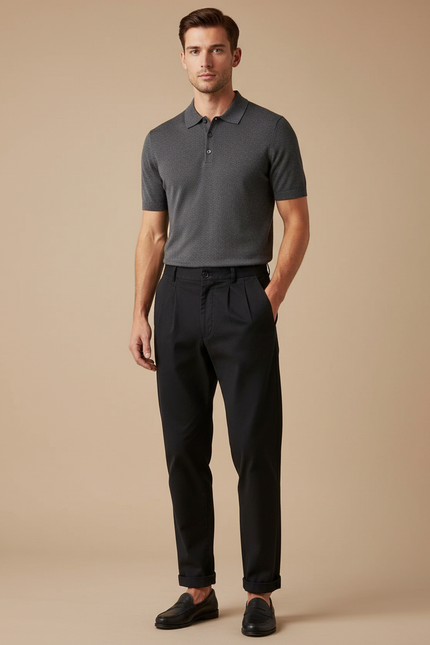 Pantalon Chino Fusele - Noir Gabardine