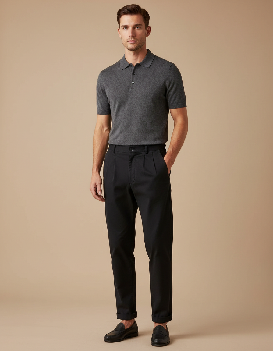 Pantalon Chino Fusele - Noir Gabardine