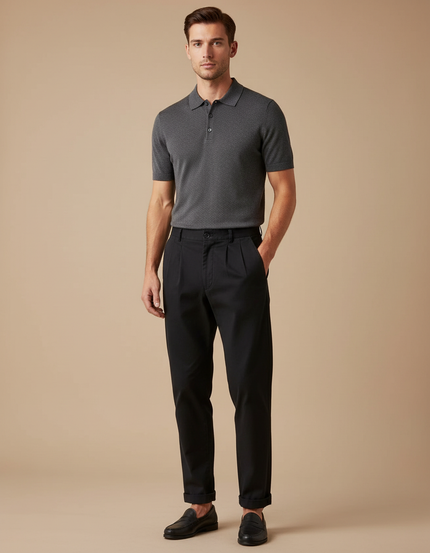 Pantalon Chino Fusele - Noir Gabardine