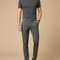 Pantalon Chino Gris Slim Élégant Habillé Micro-Motif - Polyester
