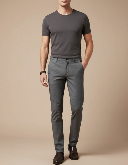 Pantalon Chino Gris Slim Coton Stretch Homme