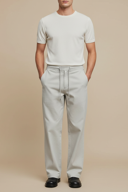 Pantalon Chino Loose Fit - Gris Coton
