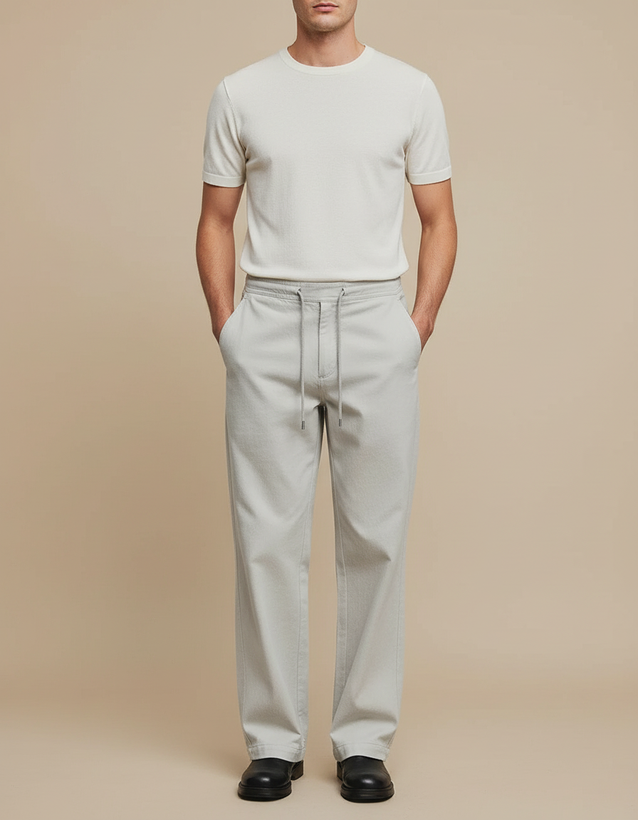 Pantalon Chino Loose Fit - Gris Coton