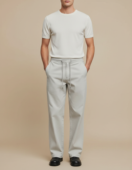 Pantalon Chino Loose Fit - Gris Coton