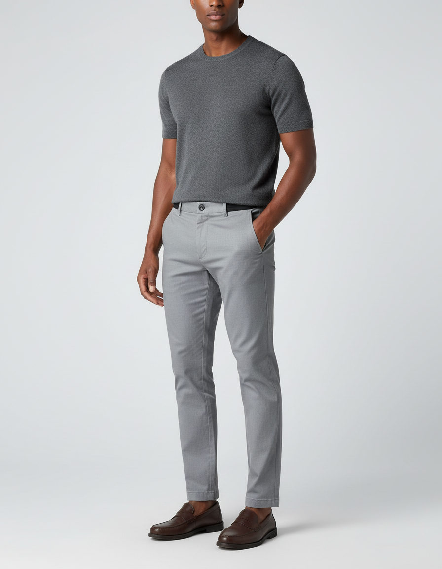Pantalon Chino Slim Fit - Gris Gabardine