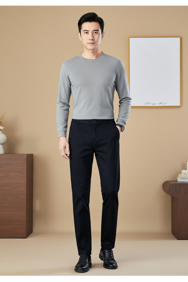 Pantalon Noir Chino - Coton