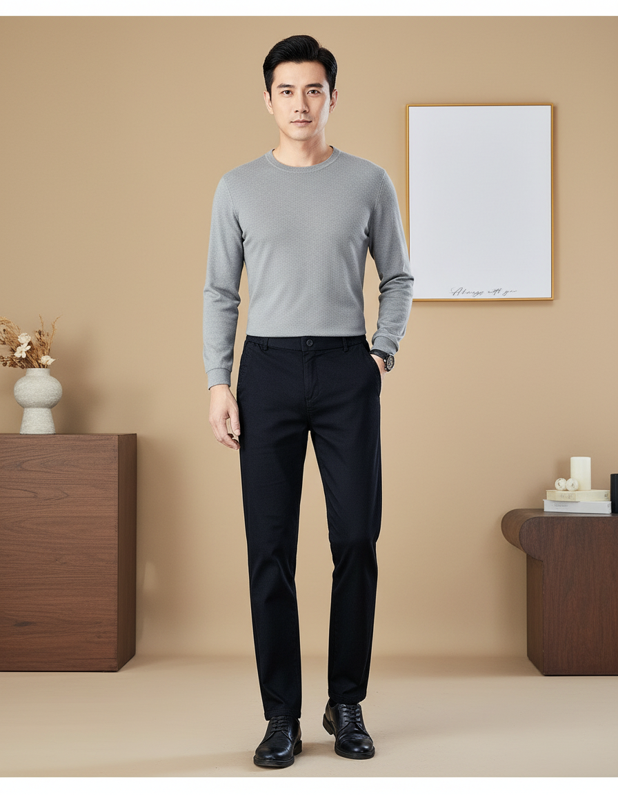 Pantalon Noir Chino - Coton