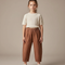 Pantalon Chino Marron Coton Ample Enfant Uni - Molleton