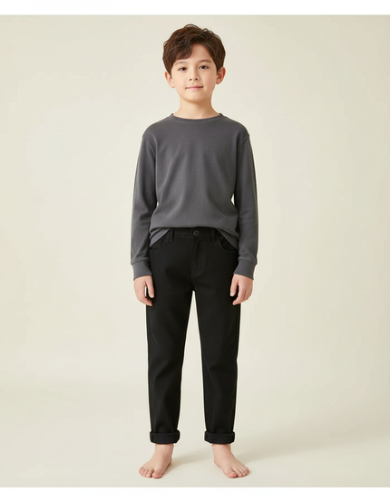 Pantalon Chino Noir Coton Slim Enfant Garçon