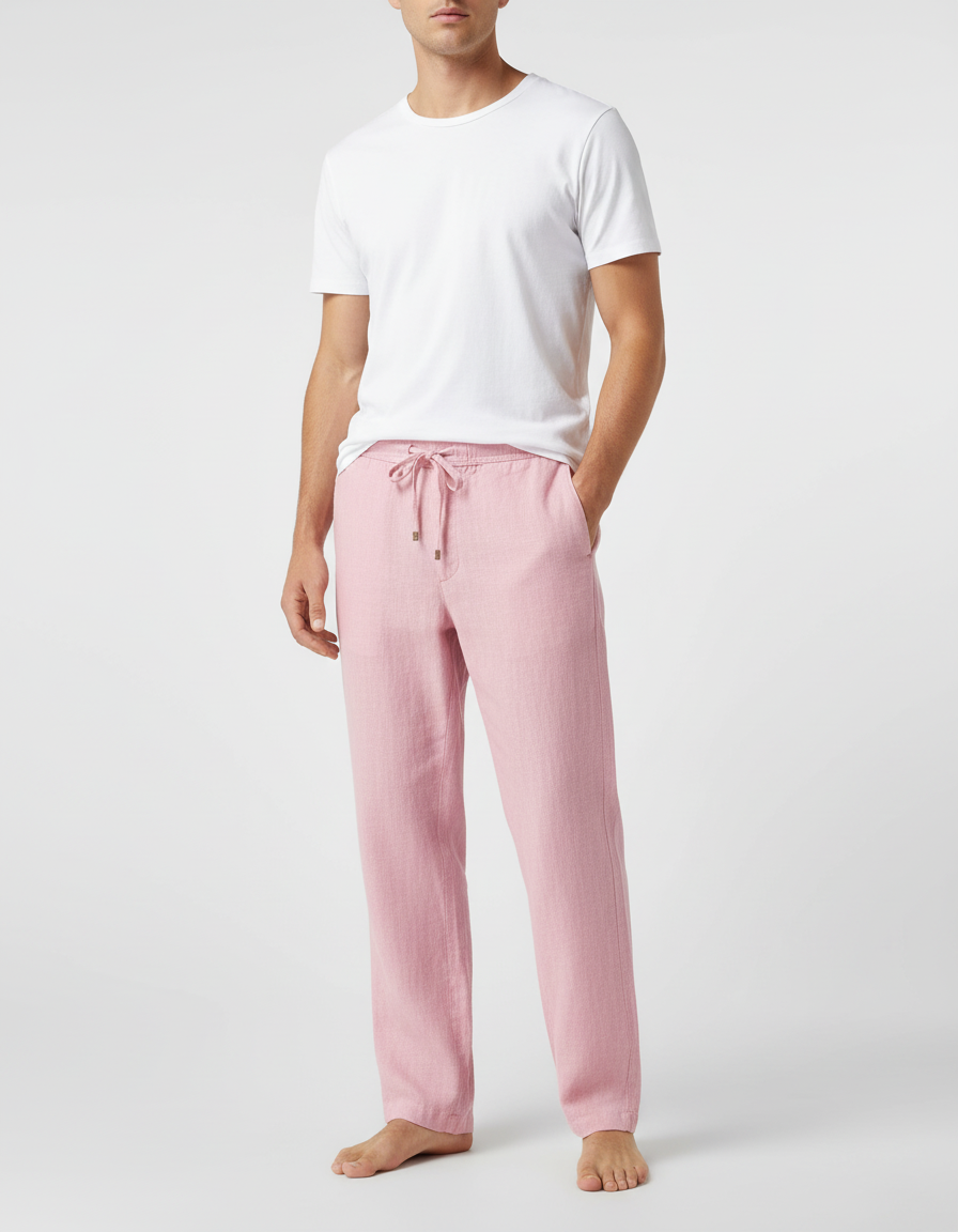Pantalon Chino Rose Lin Cordon Ample Homme