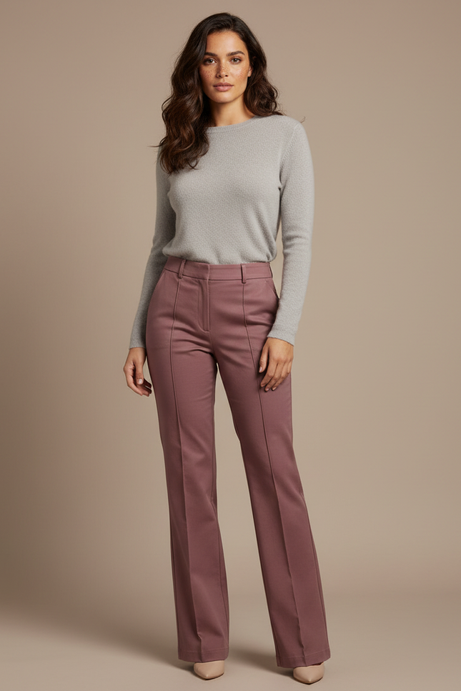 Pantalon Chino Vieux Rose Femme - Gabardine