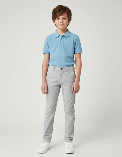 Pantalon Chino Gris Coton Stretch Enfant