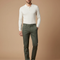 Pantalon Chino Vert Olive Coton Slim Élégant Homme - Kaki