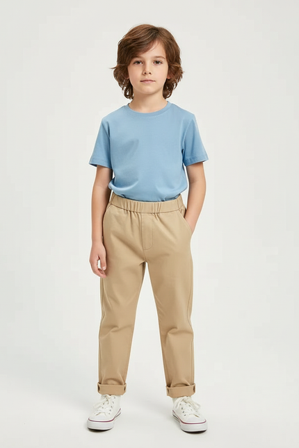 Pantalon Chino Beige Décontracté Coton Garçon