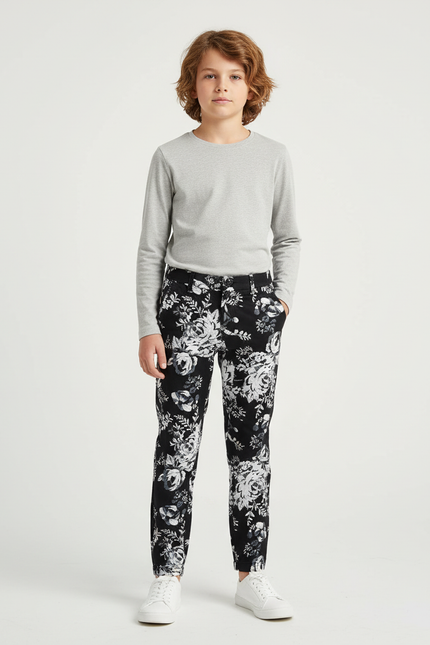 Pantalon Chino Fleuri - Imprimé Coton