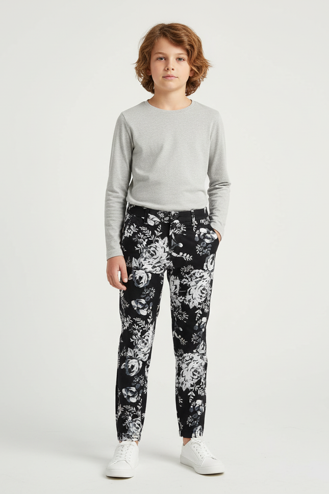 Pantalon Chino Fleuri - Imprimé Coton