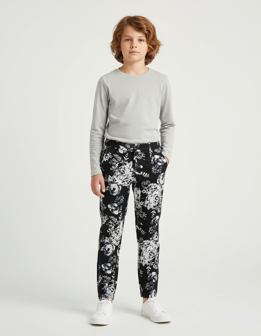 Pantalon Chino Fleuri - Imprimé Coton