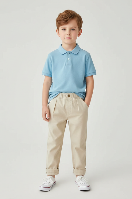 Pantalon Chino Beige Coton Décontracté Enfant - Gabardine
