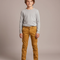 Pantalon Chino Ocre Coton Slim Garçon Élégant - Marron