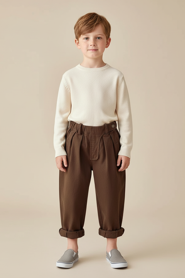 Pantalon Chino Baggy - Marron Molleton