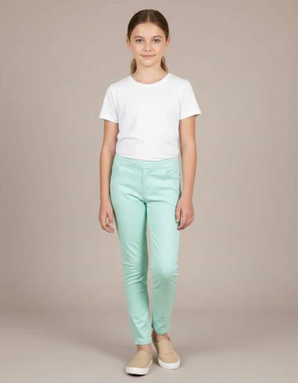 Pantalon Chino Vert D'eau - Gabardine