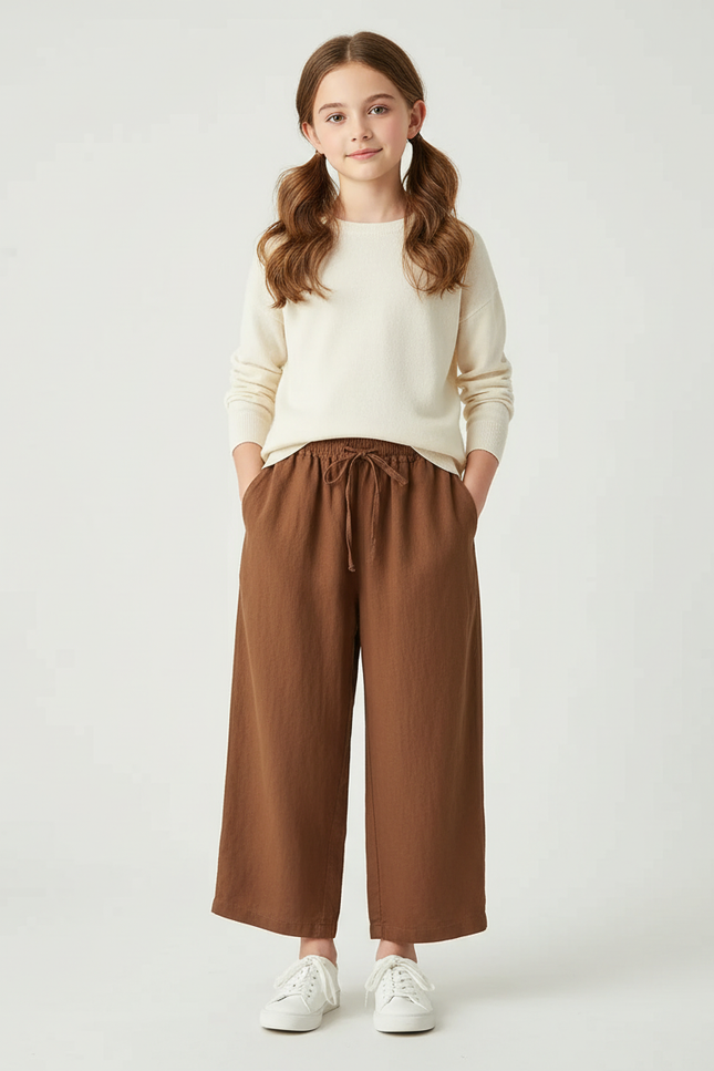 Pantalon Chino Marron Ample Lin Enfant